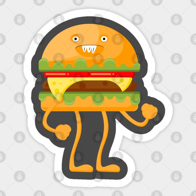 Burger monster. Sticker by lakokakr